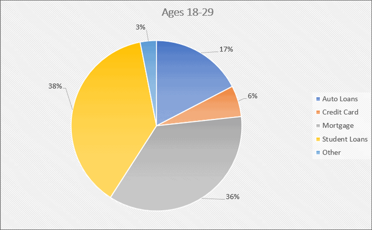 Total Debt Type Age 18-29 Q3 2019