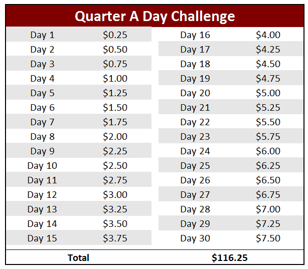 Quarter A Day Challenge