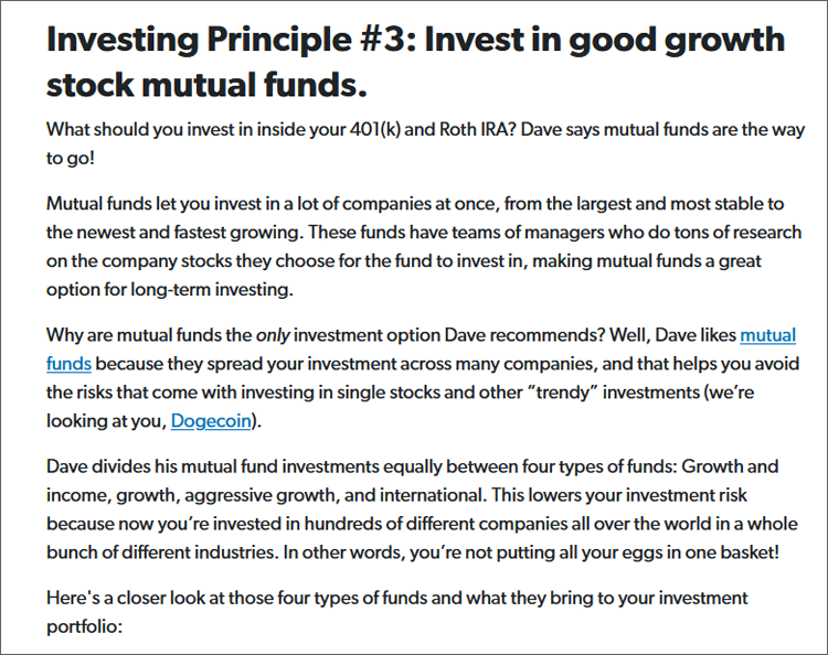 dave ramsey investing strategy