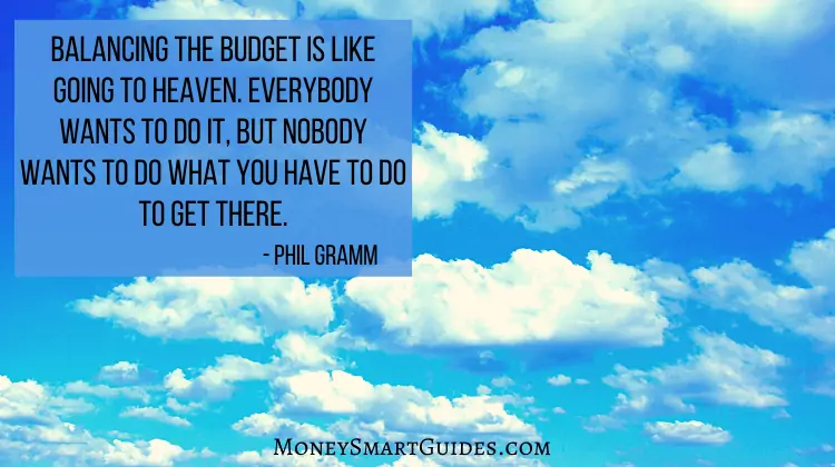 Balancing the budget is like going to heaven