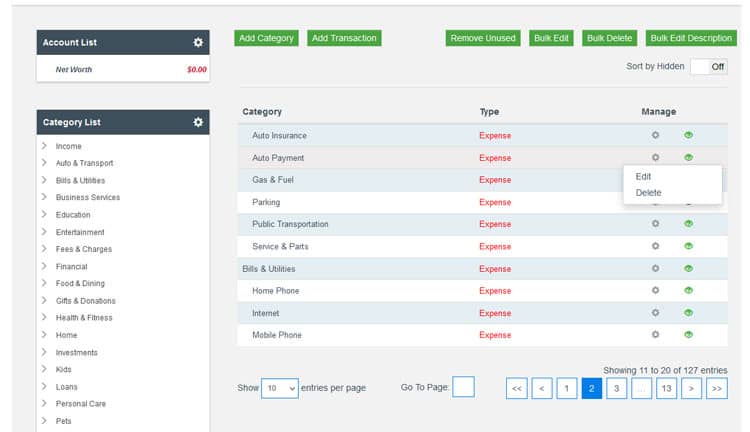 Budget Categories CountAbout Screenshot