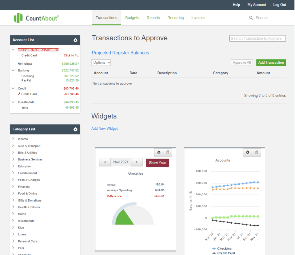 CountAbout Uncleared Transactions