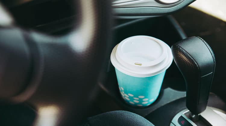 coffee cup in car beverage holder