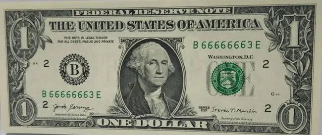 seven of a kind dollar bill