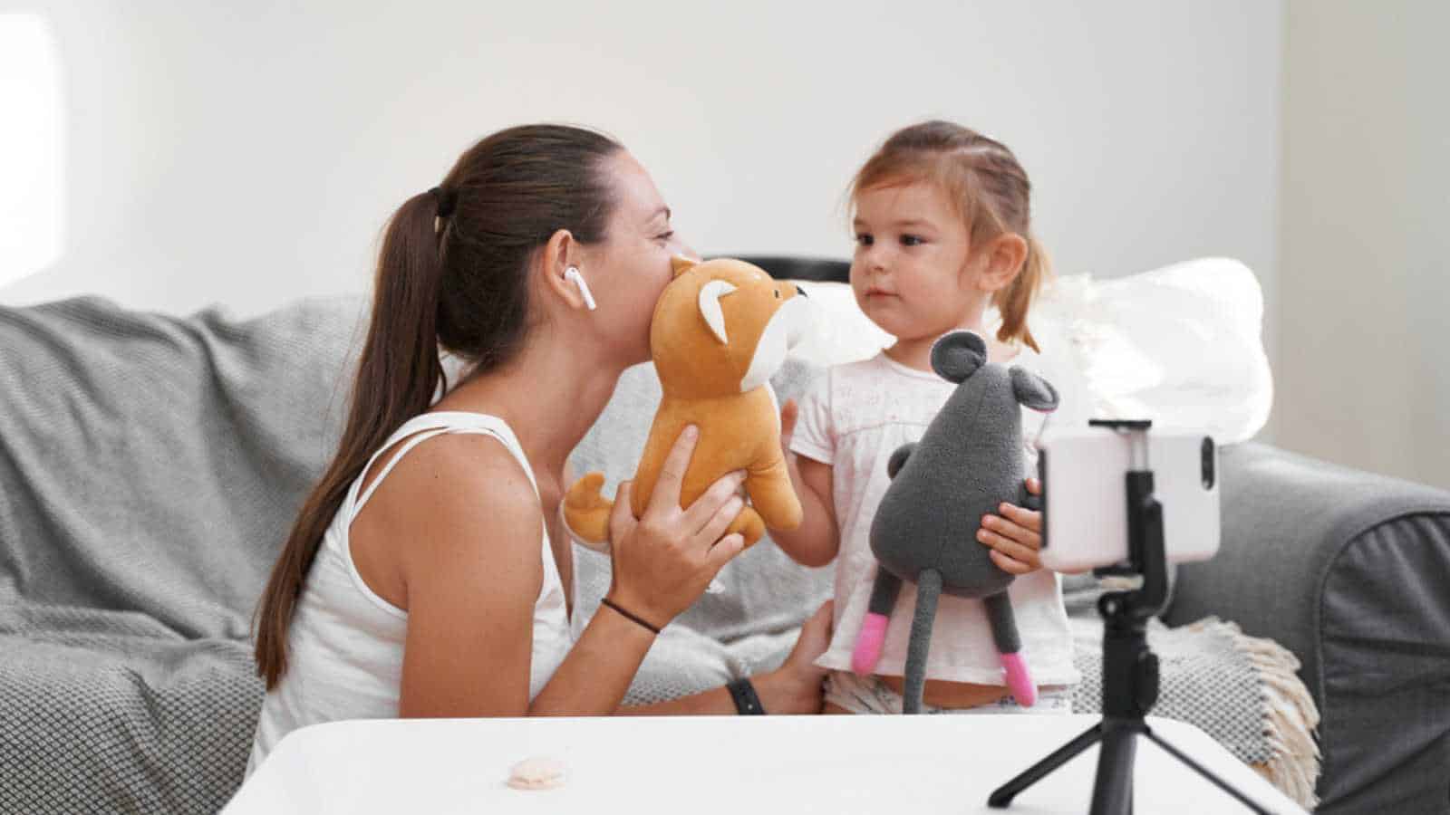 Woman making YouTube videos