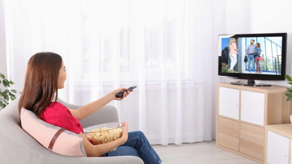 Woman watching tv