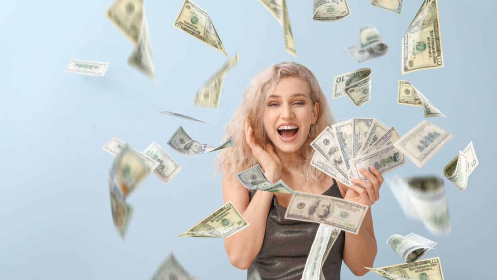 Woman with money in hands