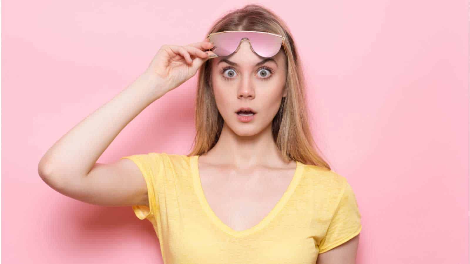 Young woman surprised