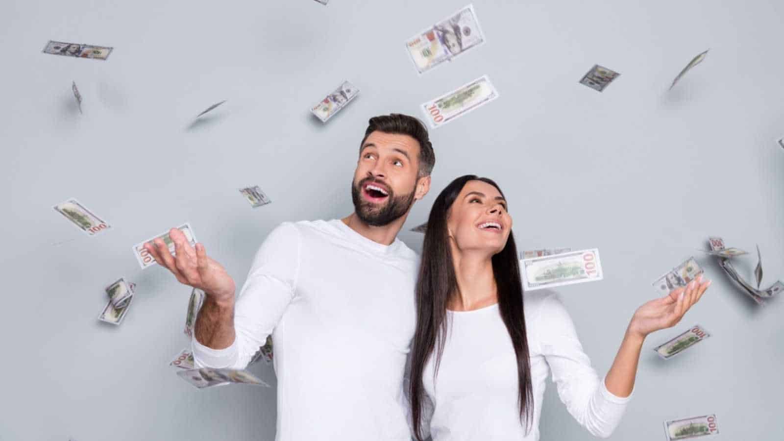 Couples enjoying money