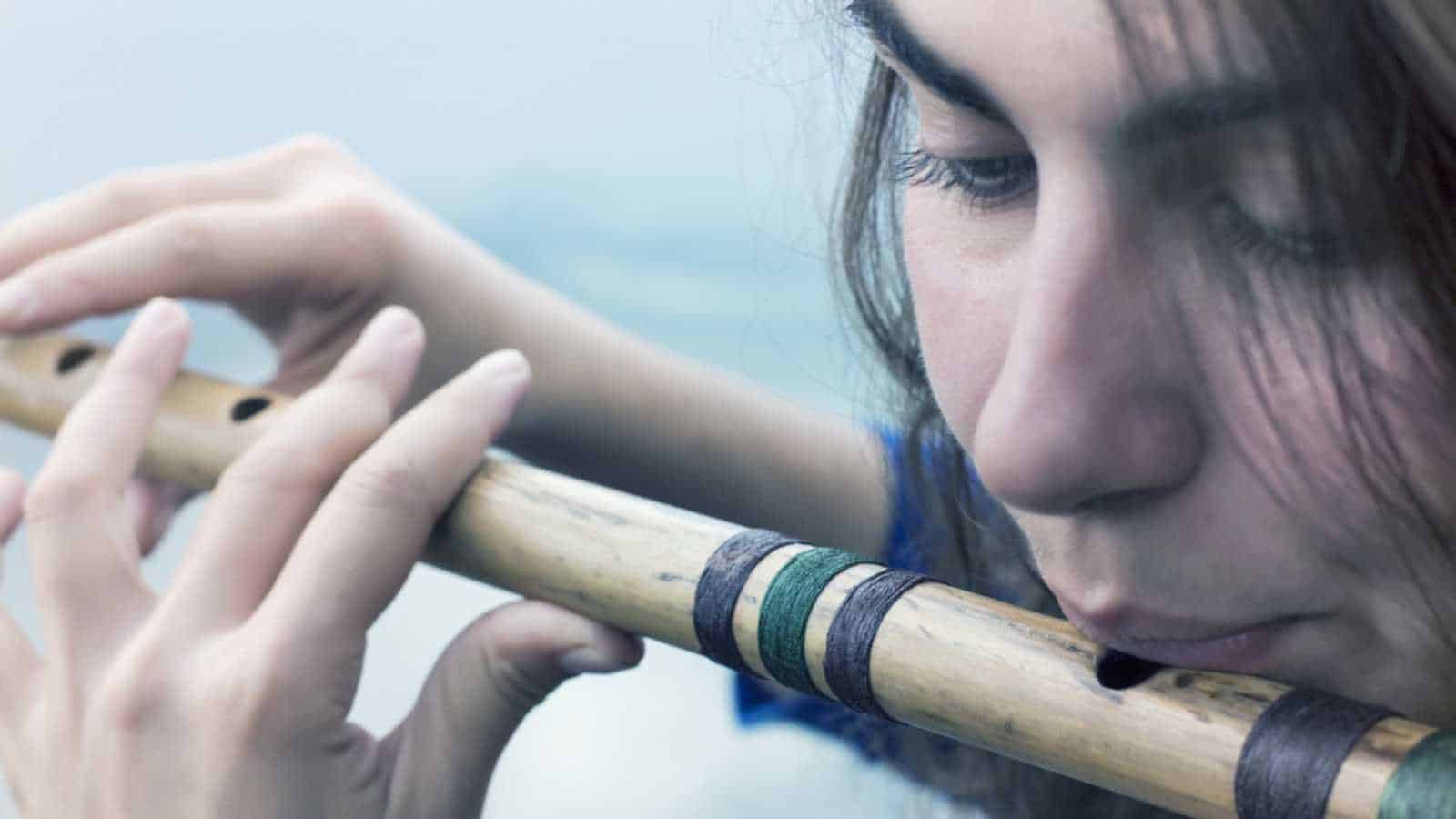 Woman playing flute
