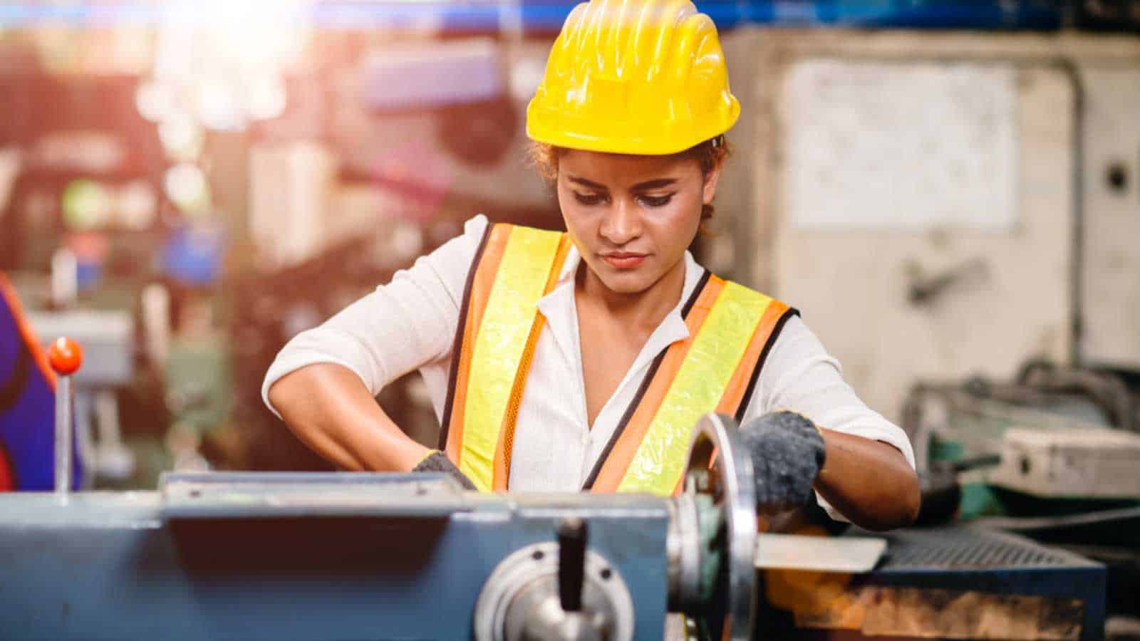 Woman working in factory