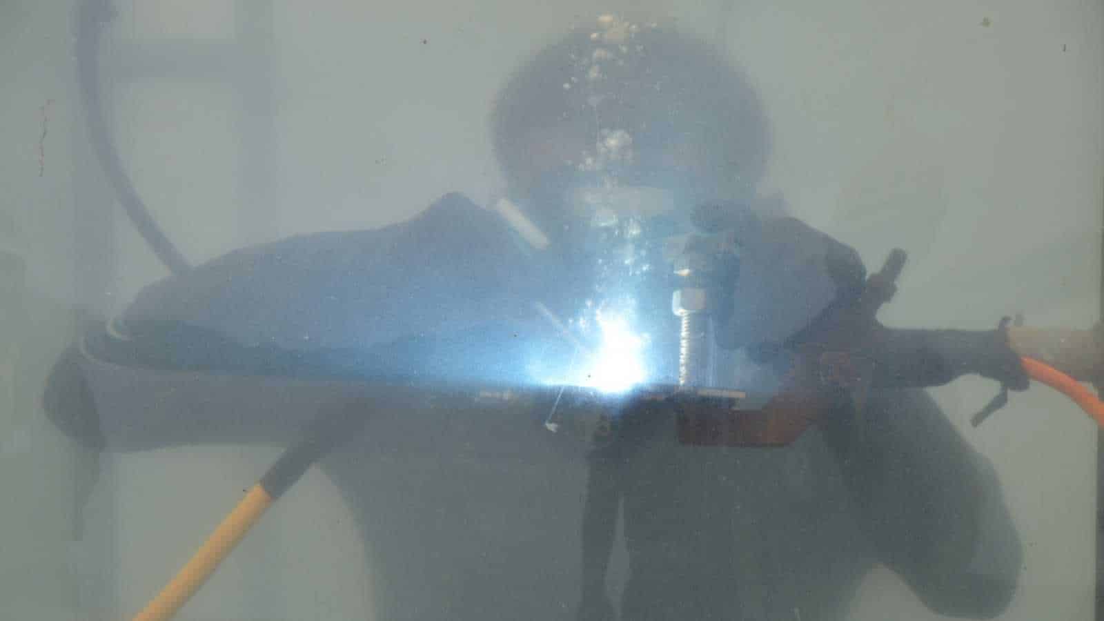 Underwater welding.