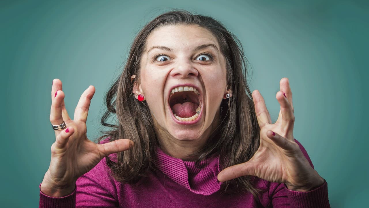 angry woman screaming