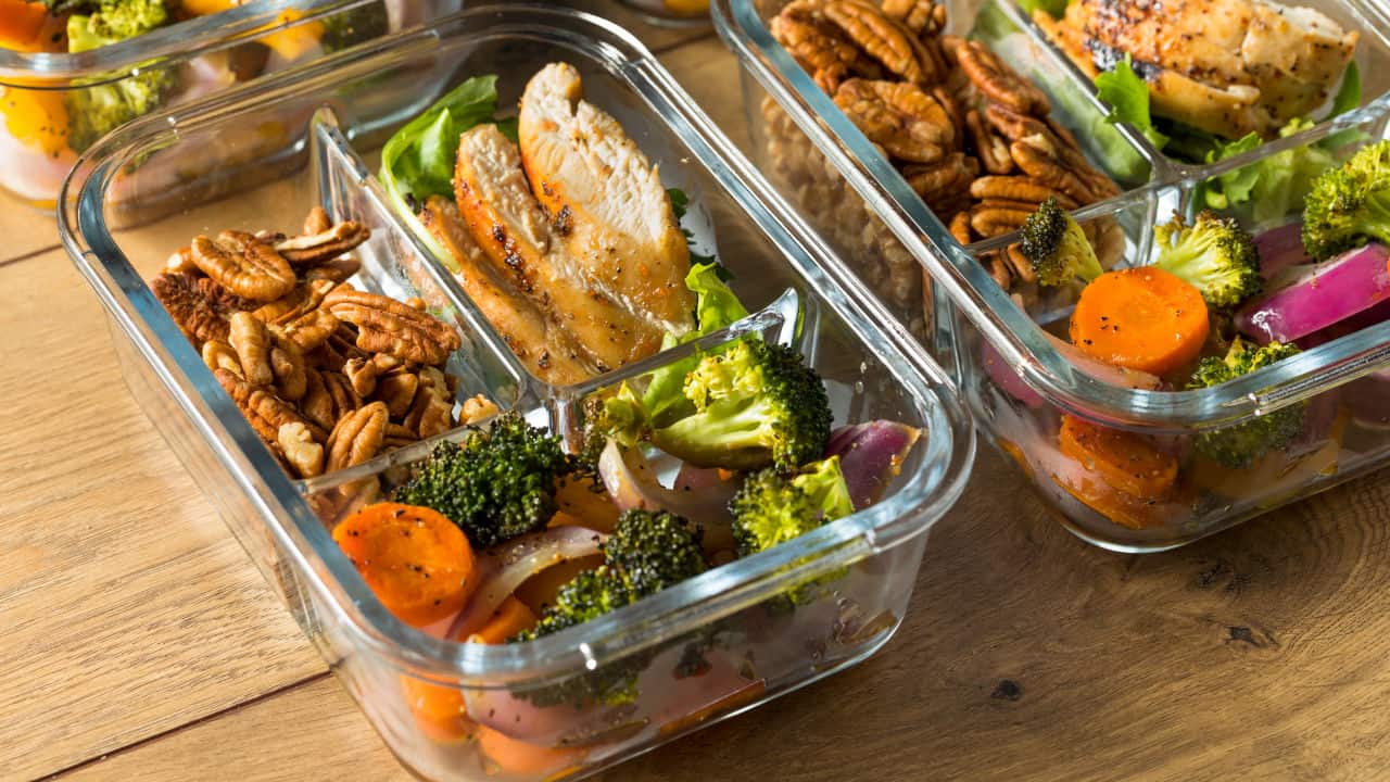 Homemade Keto Chicken Meal Prep with Veggies in a Container