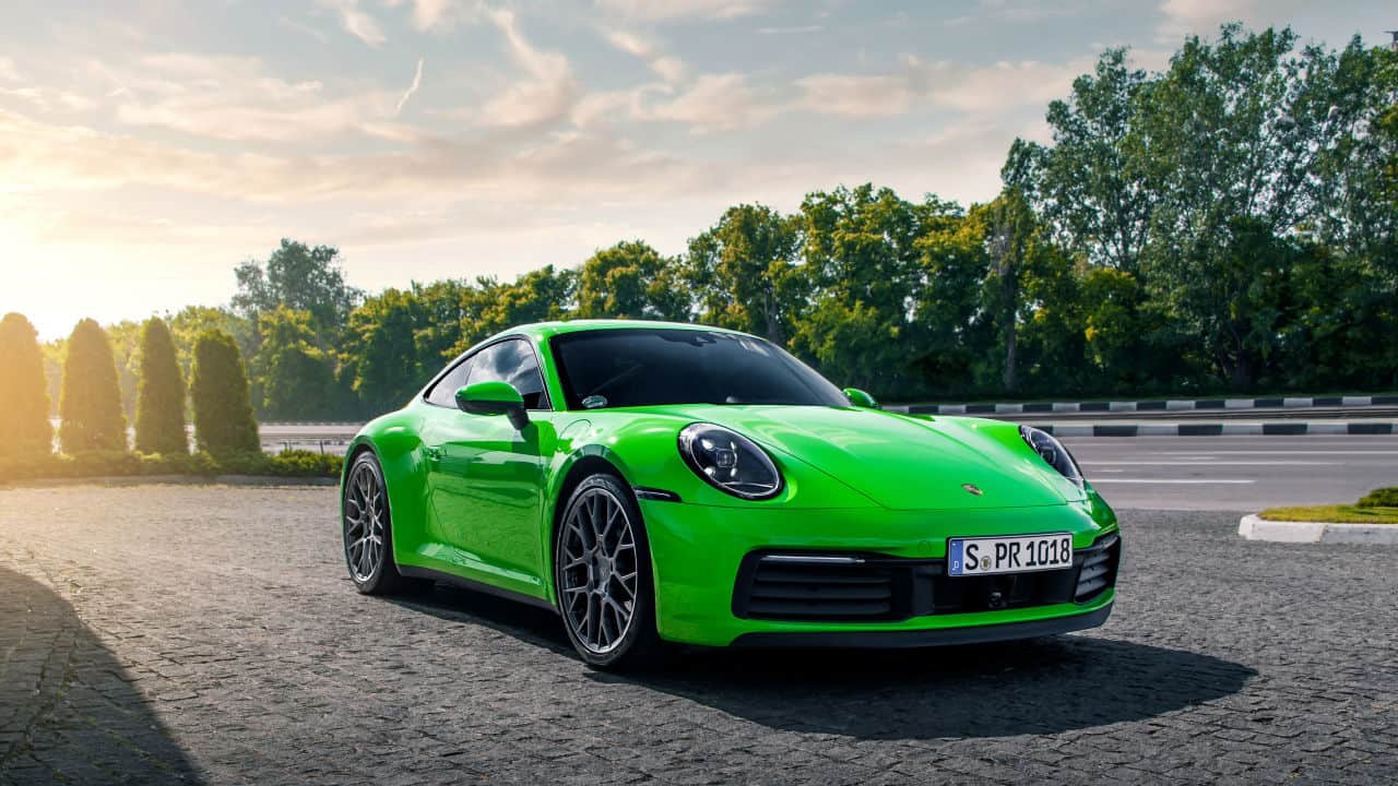 Porsche 911 (992) in Lizard Green color
