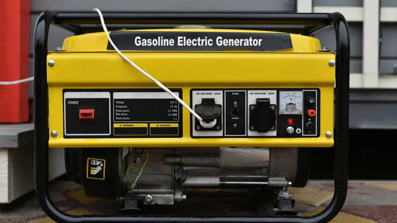 Yellow gasoline electric generator