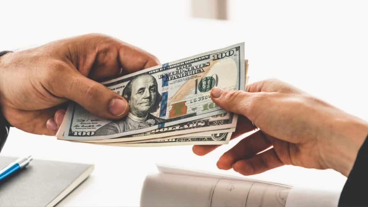 Transfer of money from hand to hand