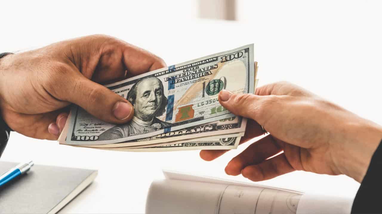 Transfer of money from hand to hand