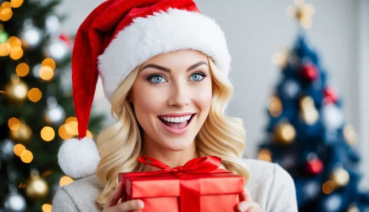 woman excited about the holidays