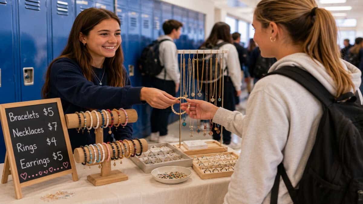 female-student-selling-jewelry-at-school